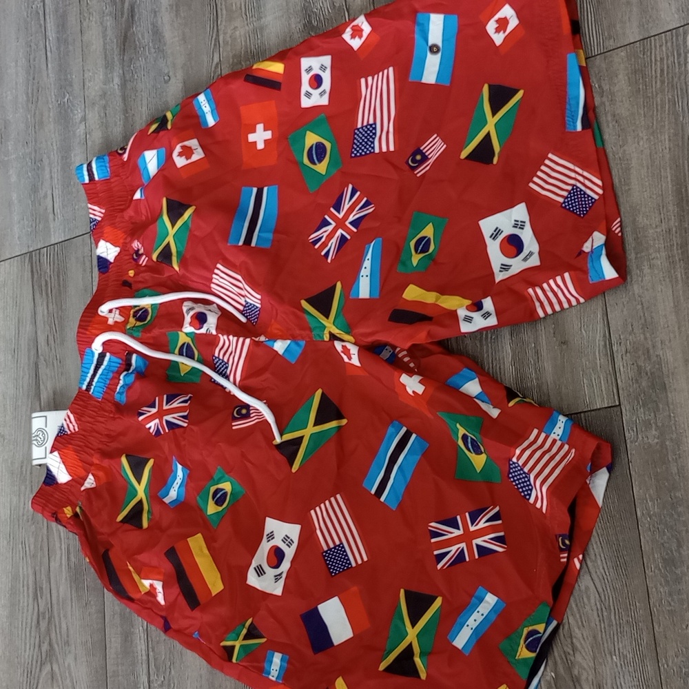 Red Multi Flag Shorts